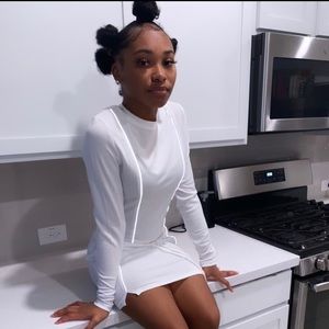 2 piece white glow outfit